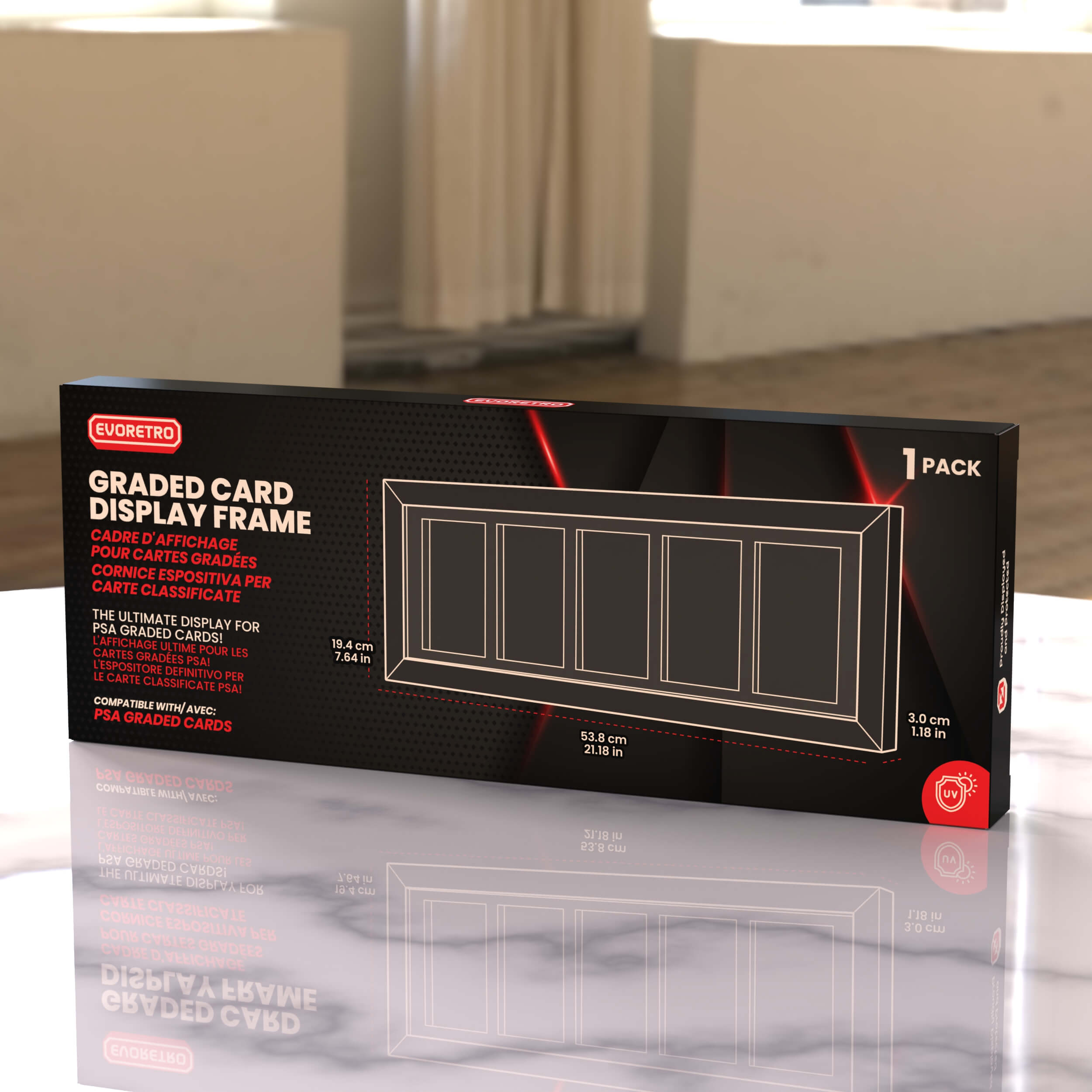 Premium PSA Graded Wooden Frame Display with UV Glass