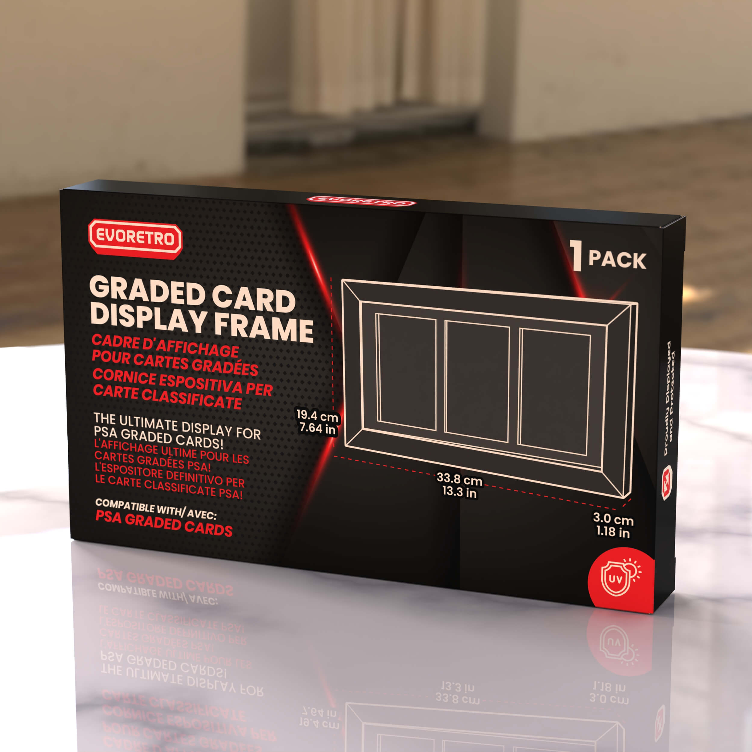 Premium PSA Graded Wooden Frame Display with UV Glass – Kuma Card Club