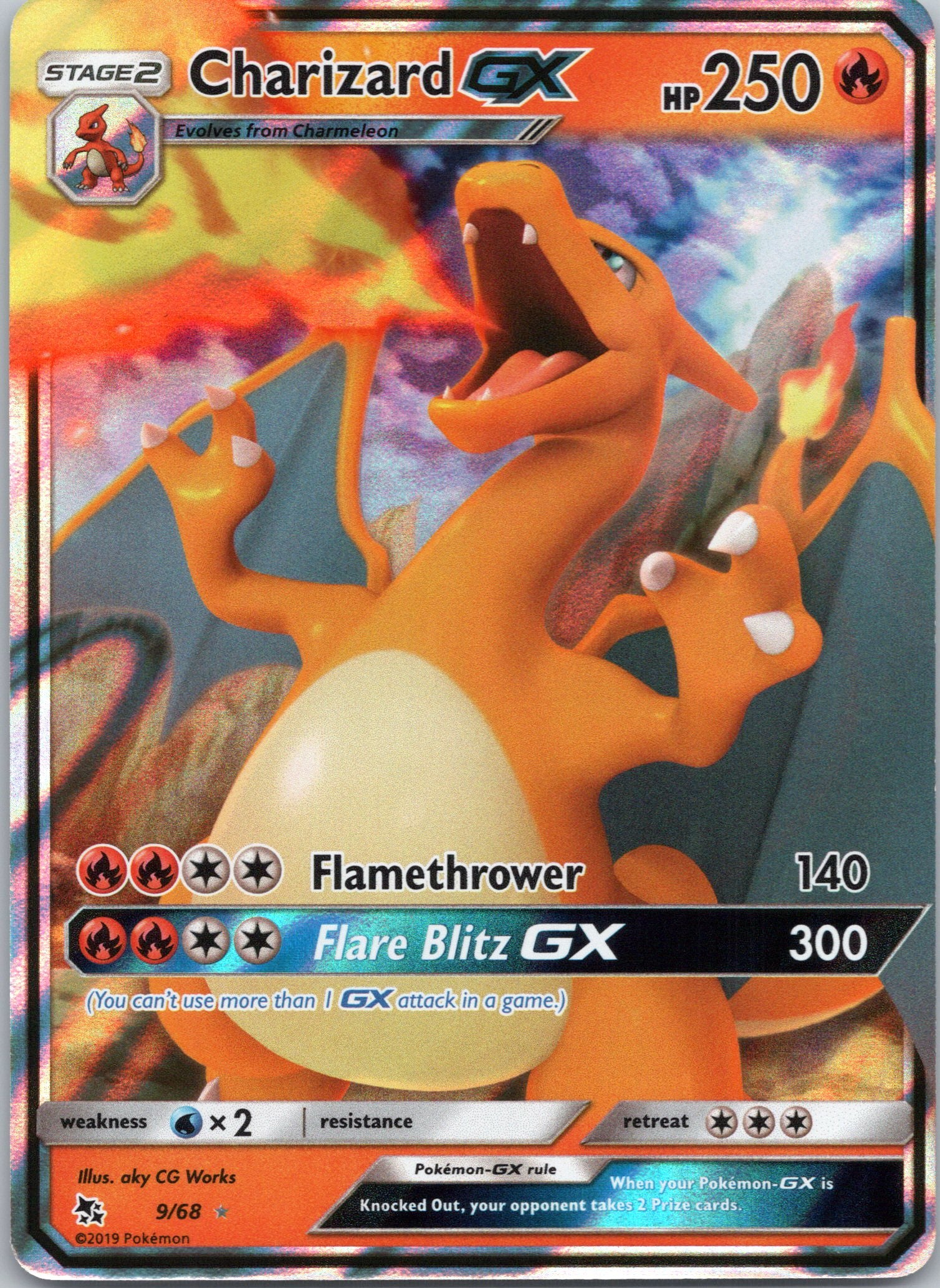 Charizard GX - 9/68 (#60 Charizard Stamped) - 009/068 - Promo