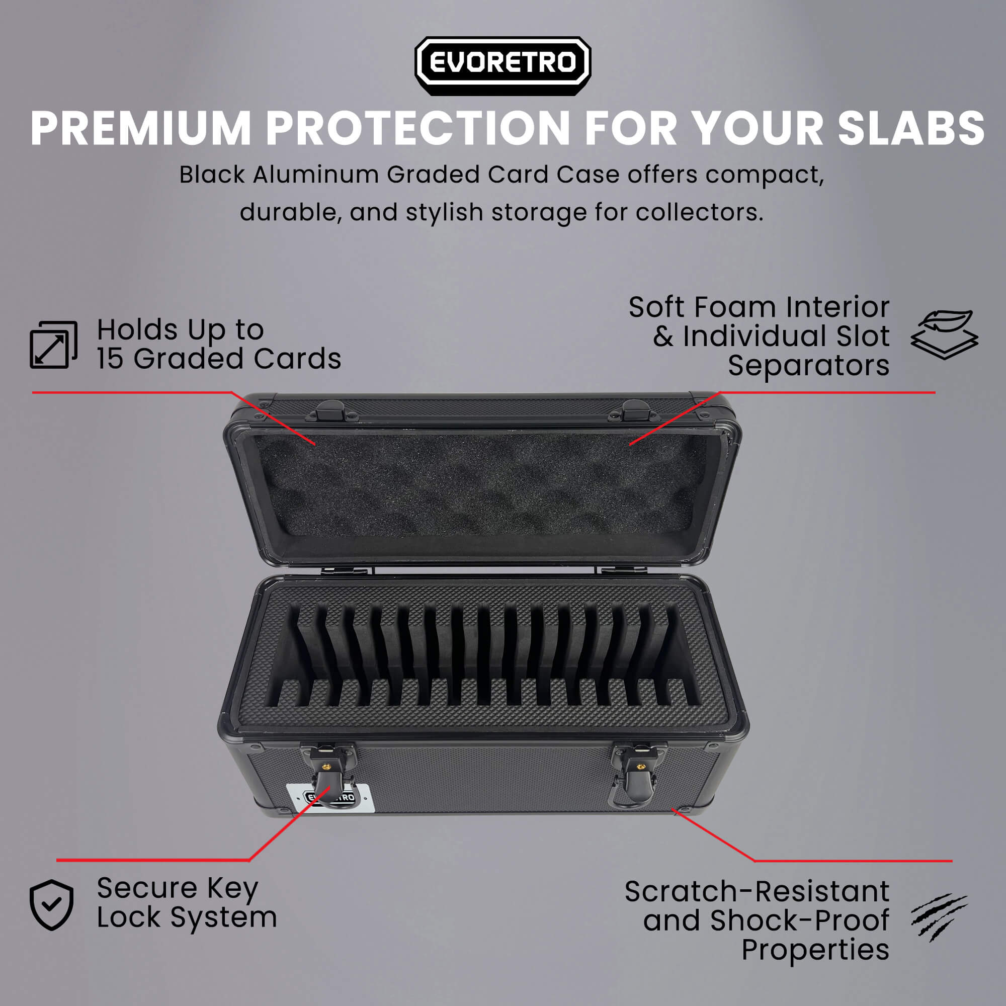 15 Slabs Metal Case Gray