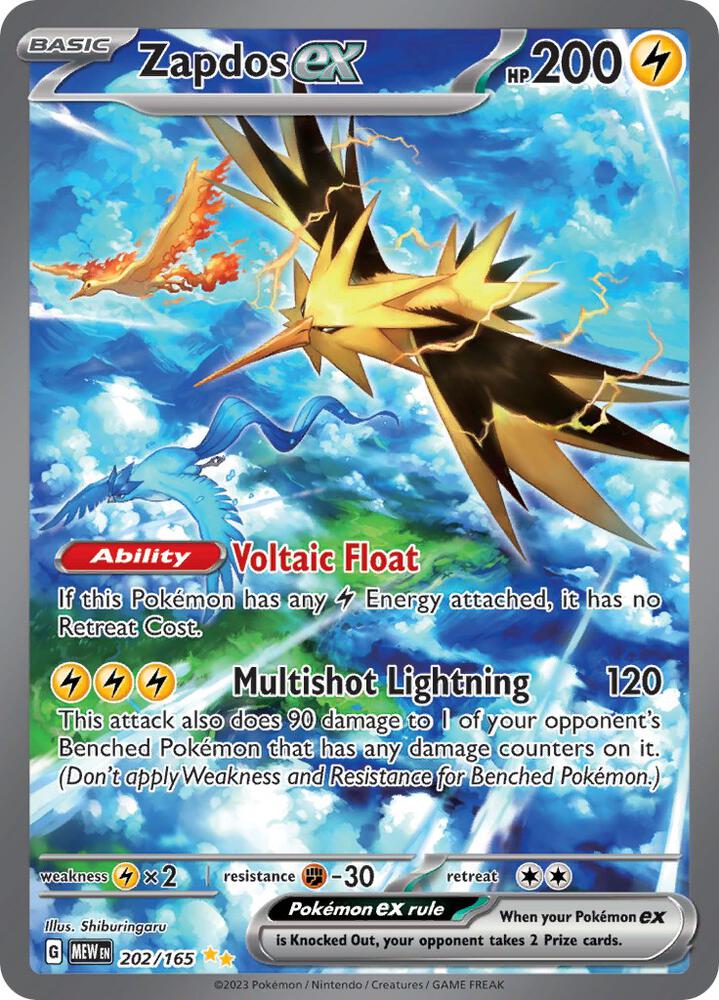 Zapdos ex - 202/165 - Special Illustration Rare 