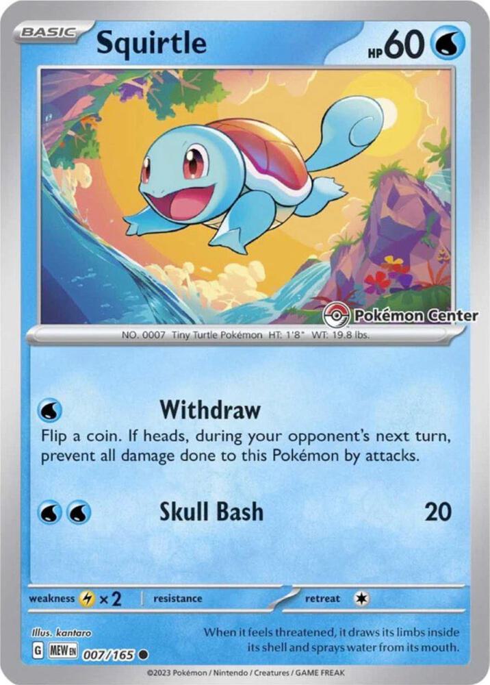 Squirtle - (Pokemon Center Exclusive) - 007/165 - Promo