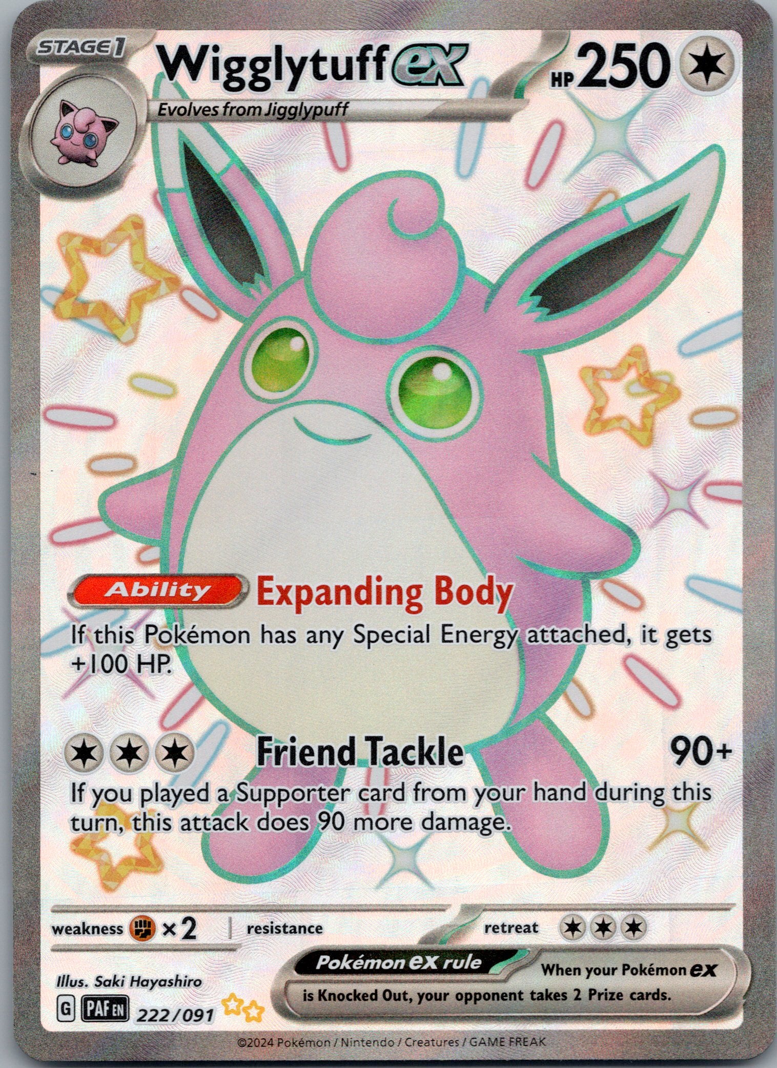 Wigglytuff ex - 222/091 - Shiny Ultra Rare