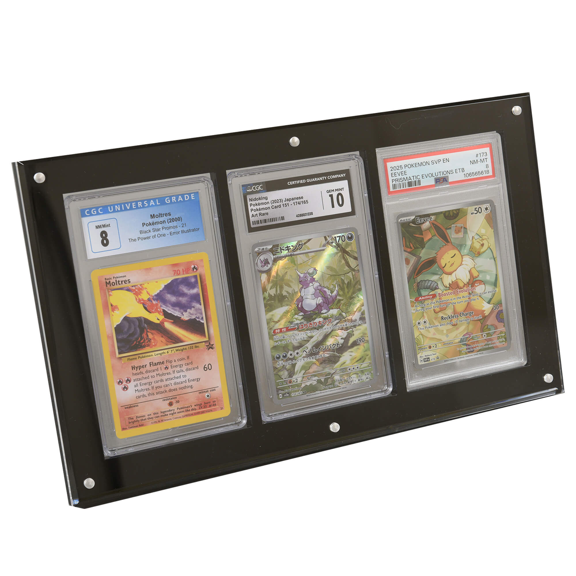 Acrylic Frame for PSA - 3 Slots Kuma Card Club Acrylic Frame for PSA - 3 Slots Kuma Card Club