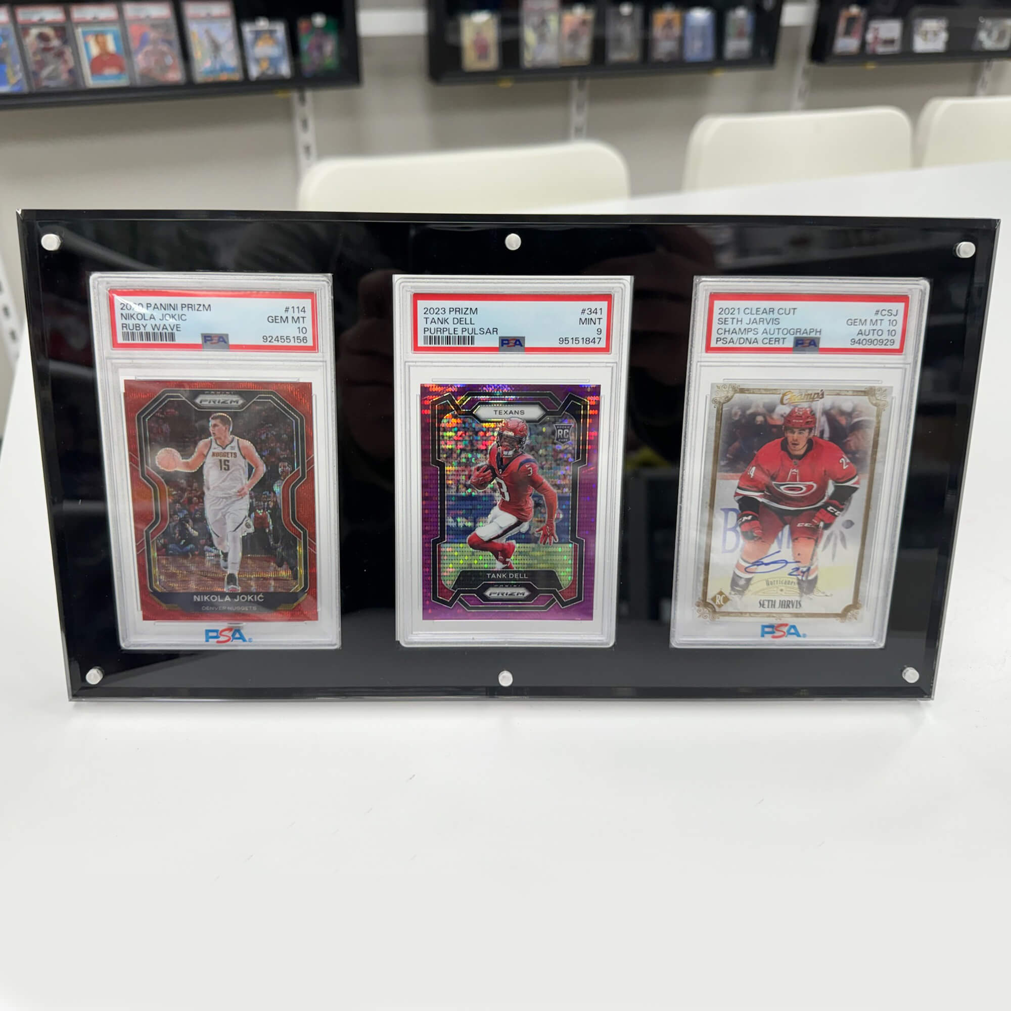 3 card display case Acrylic Frame for PSA