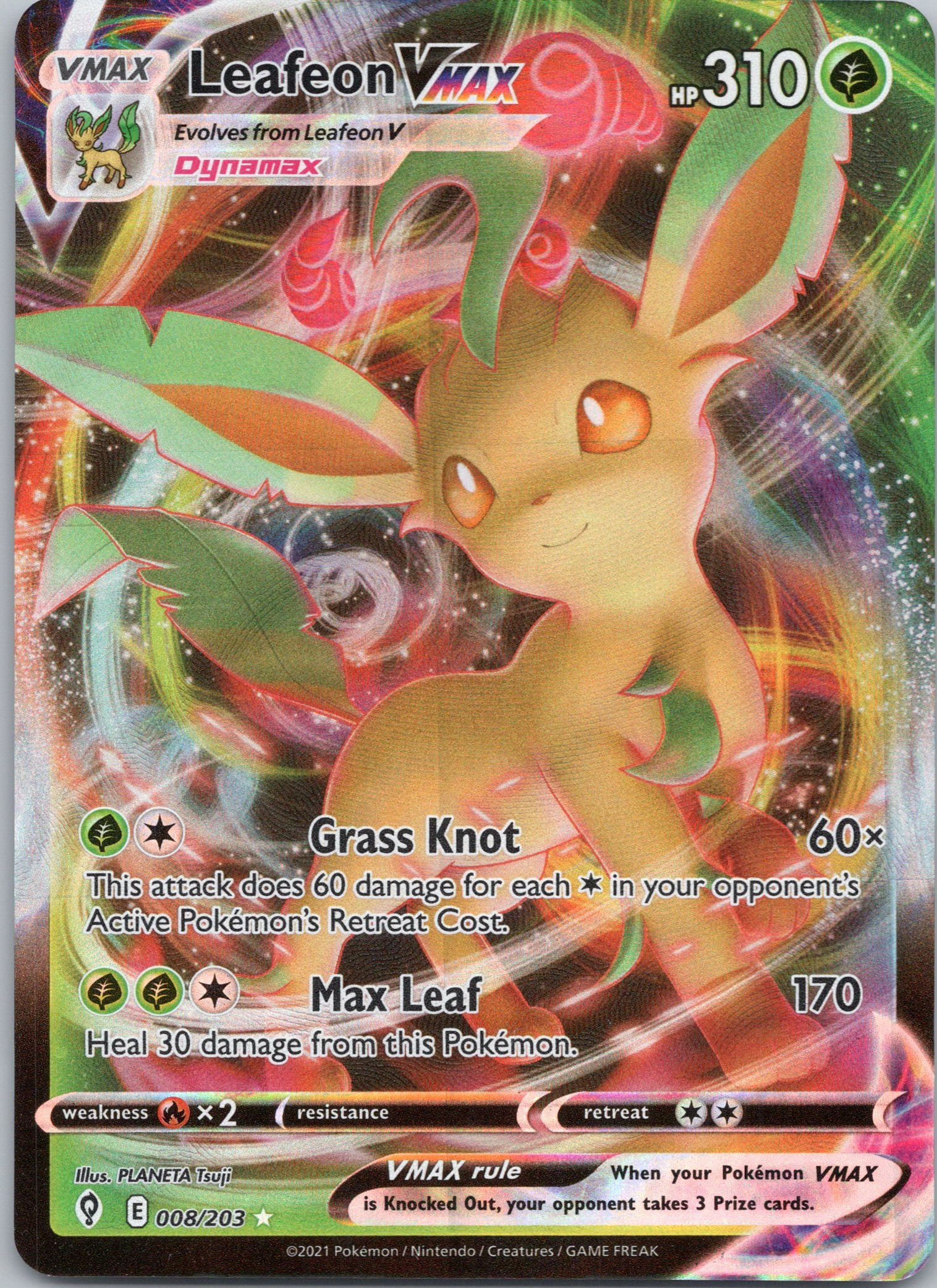 Leafeon VMAX - 008/203 - Ultra Rare