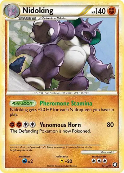 Nidoking - 6 - Holo Rare | Pokemon TCG | Kuma Card Club Montreal